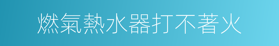 燃氣熱水器打不著火的同義詞