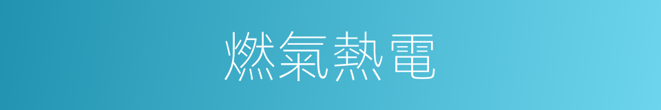 燃氣熱電的同義詞
