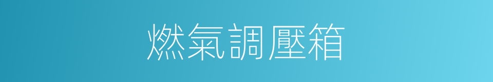 燃氣調壓箱的同義詞