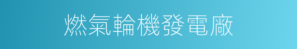 燃氣輪機發電廠的同義詞