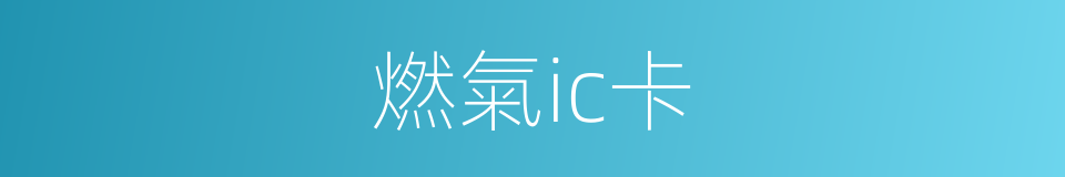 燃氣ic卡的同義詞