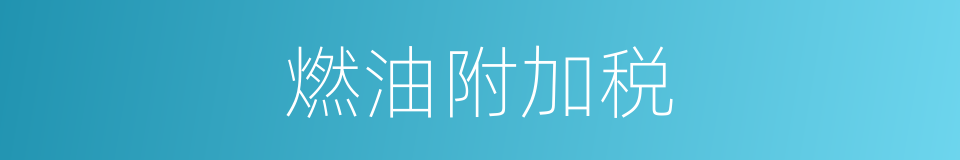 燃油附加税的同义词