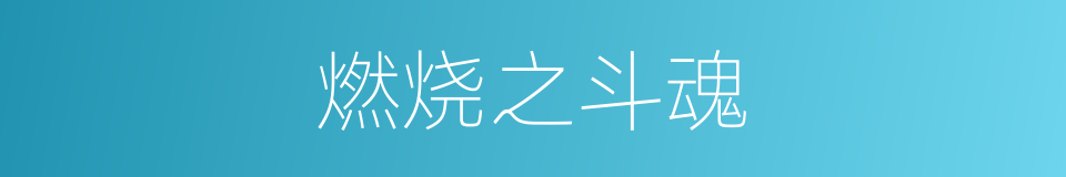燃烧之斗魂的同义词