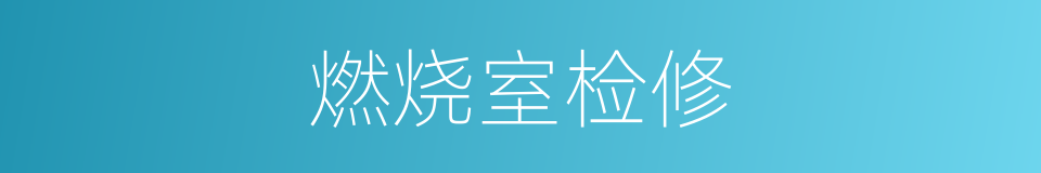 燃烧室检修的同义词