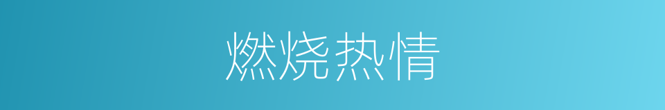 燃烧热情的同义词