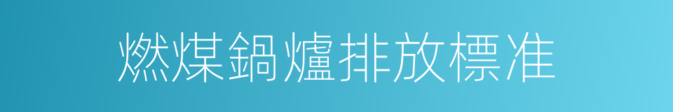 燃煤鍋爐排放標准的同義詞