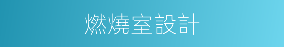 燃燒室設計的同義詞