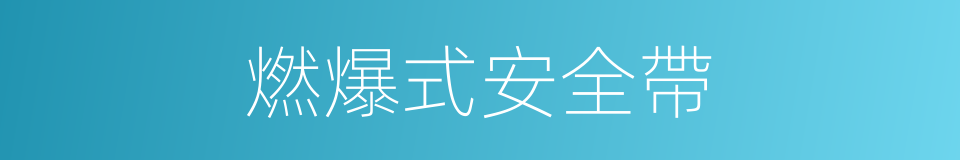 燃爆式安全帶的同義詞