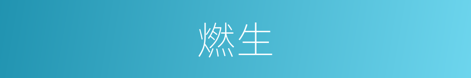 燃生的同义词