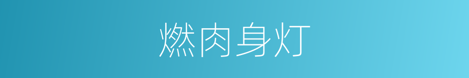 燃肉身灯的意思