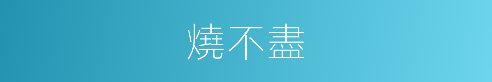 燒不盡的同義詞