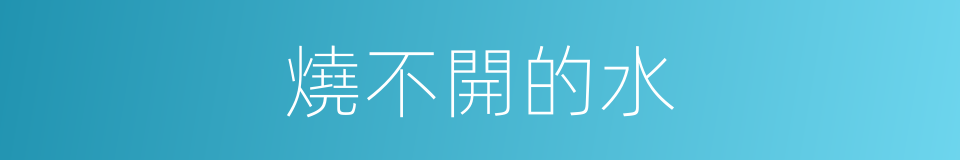 燒不開的水的同義詞