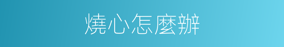 燒心怎麼辦的同義詞