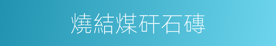 燒結煤矸石磚的同義詞