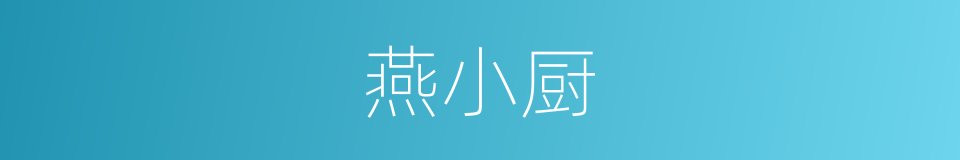 燕小厨的同义词