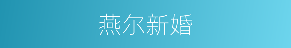 燕尔新婚的意思