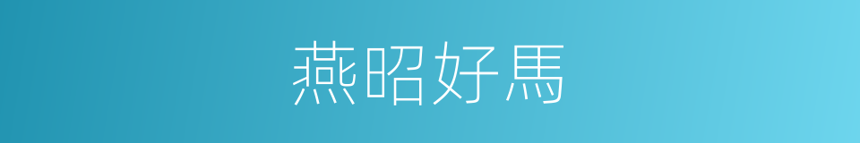 燕昭好馬的意思