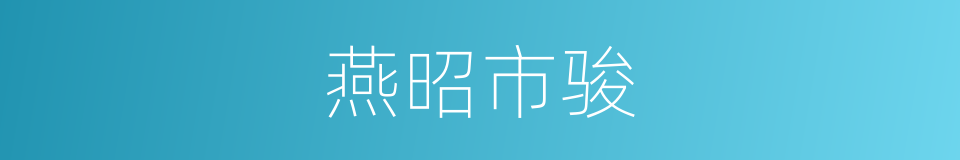 燕昭市骏的意思