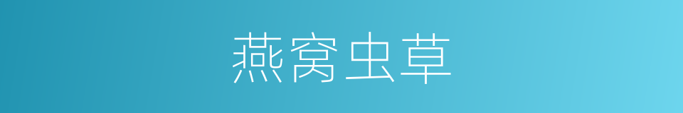 燕窝虫草的同义词
