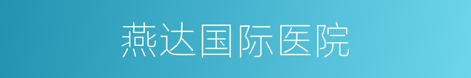 燕达国际医院的同义词