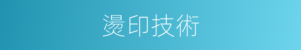 燙印技術的同義詞