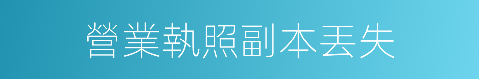 營業執照副本丟失的同義詞