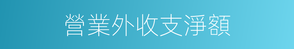 營業外收支淨額的同義詞