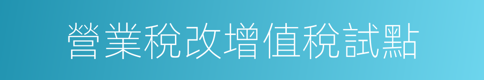 營業稅改增值稅試點的同義詞