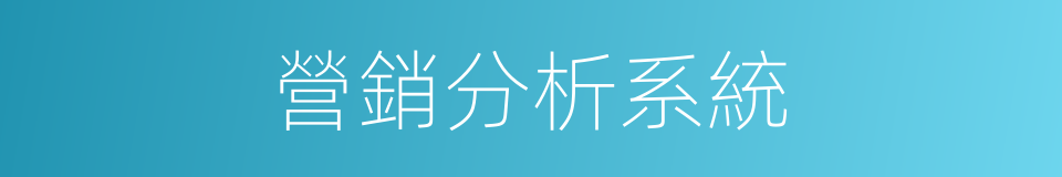 營銷分析系統的同義詞