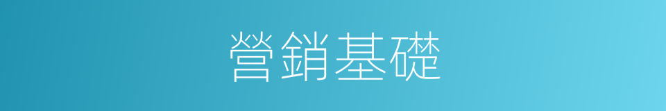 營銷基礎的同義詞