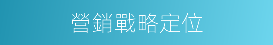 營銷戰略定位的同義詞