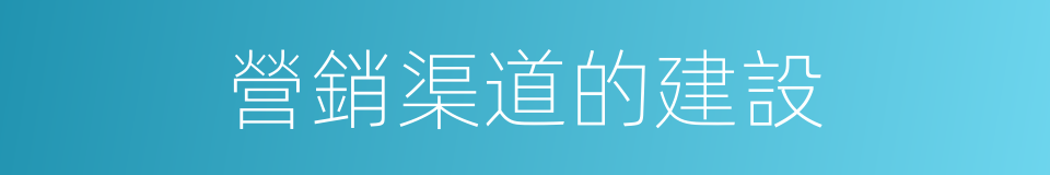 營銷渠道的建設的同義詞