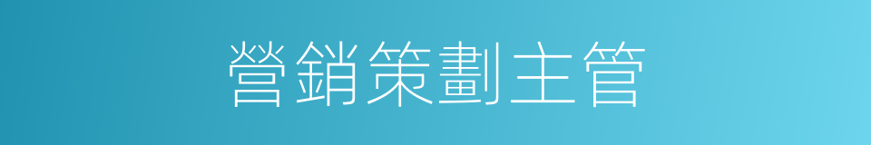 營銷策劃主管的同義詞