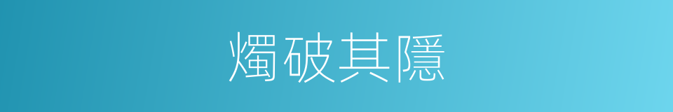 燭破其隱的同義詞