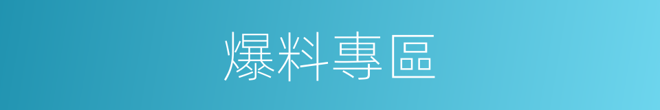 爆料專區的同義詞