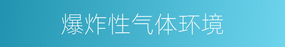 爆炸性气体环境的意思