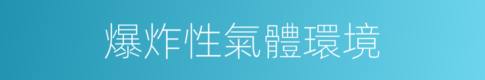 爆炸性氣體環境的同義詞
