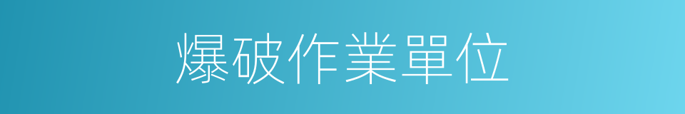 爆破作業單位的同義詞