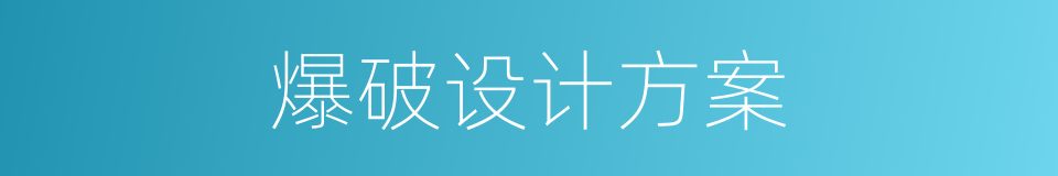 爆破设计方案的同义词