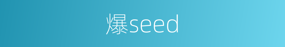 爆seed的意思