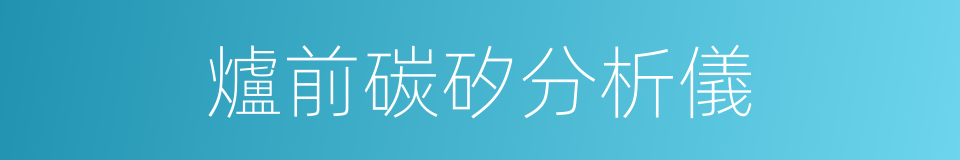 爐前碳矽分析儀的同義詞