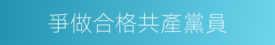 爭做合格共產黨員的同義詞