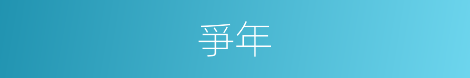 爭年的意思