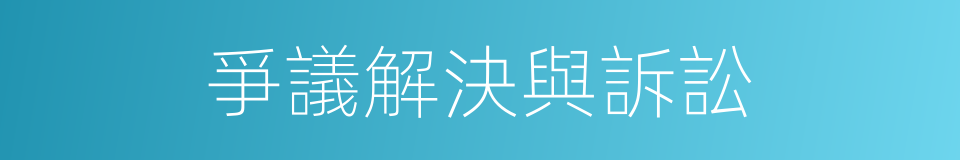 爭議解決與訴訟的同義詞