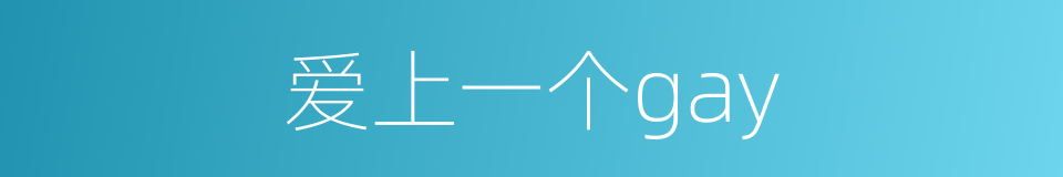 爱上一个gay的同义词