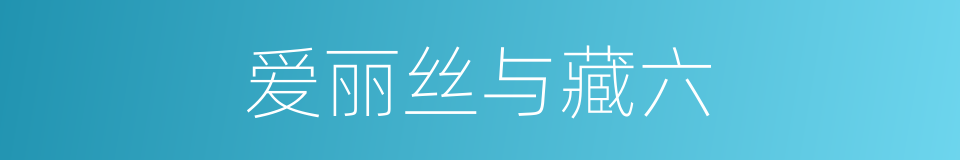 爱丽丝与藏六的同义词