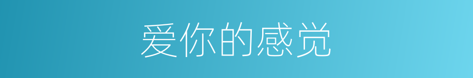 爱你的感觉的同义词