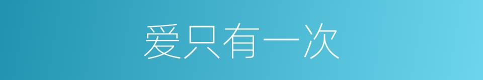 爱只有一次的同义词