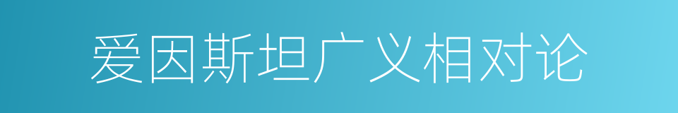 爱因斯坦广义相对论的同义词