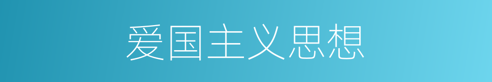 爱国主义思想的同义词